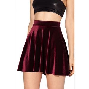 American Apparel Velvet Skirt Burgundy Size XS